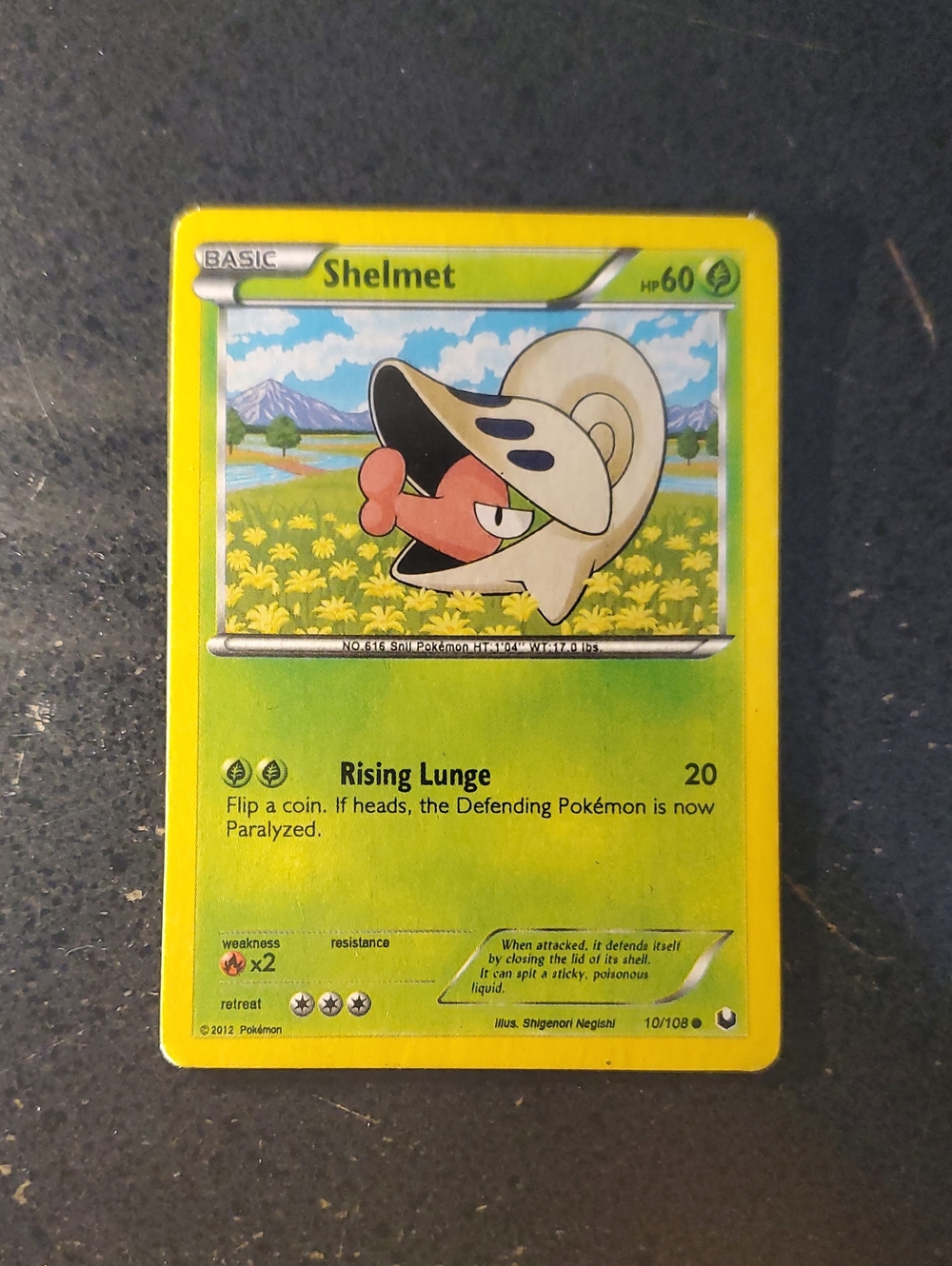 Shelmet Trading Card - Yellow & Green